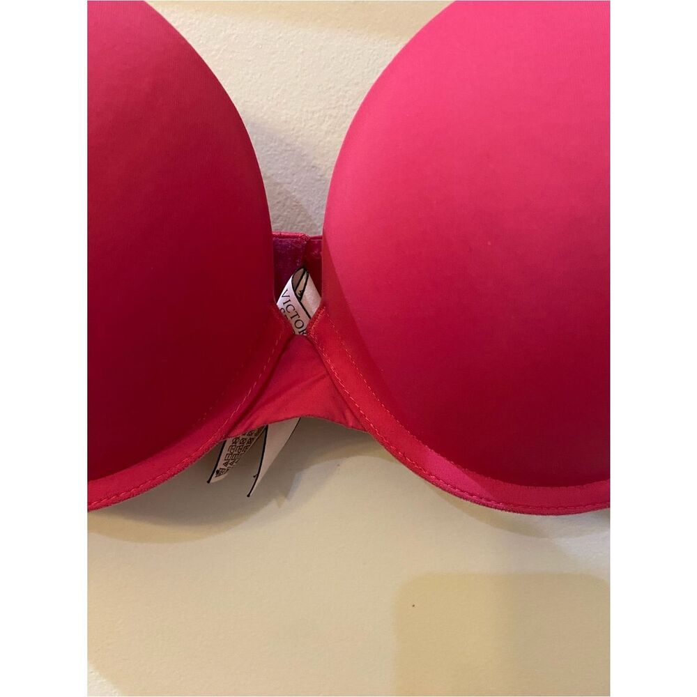 Victoria's Secret Pink Logo Strap T-Shirt Push-Up Bra Women’s Size 36C - Picture 3 of 6